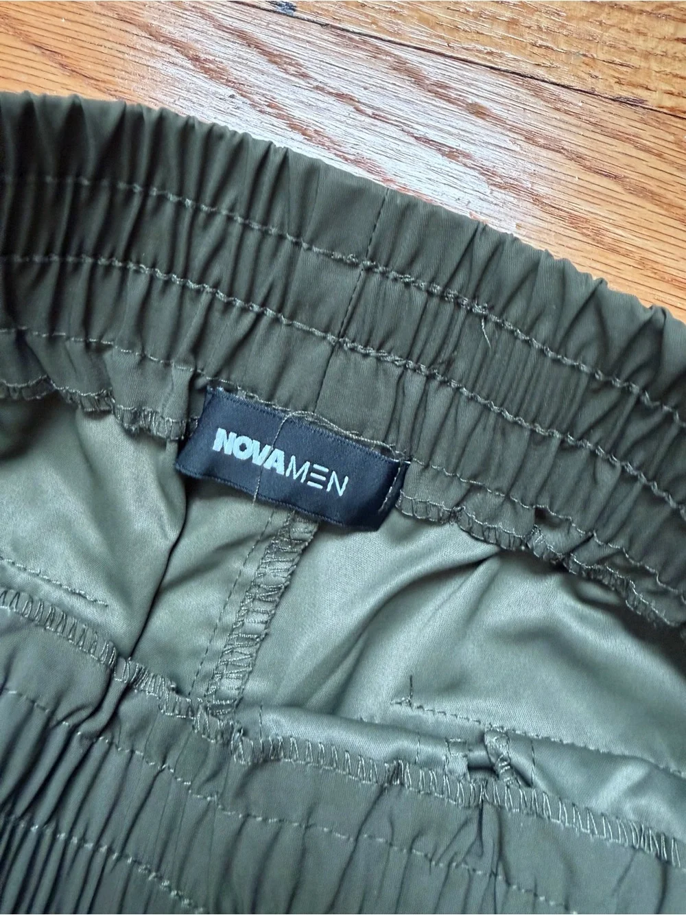 Fashion Nova Men's Dark Olive Cargo Drawstring Shorts